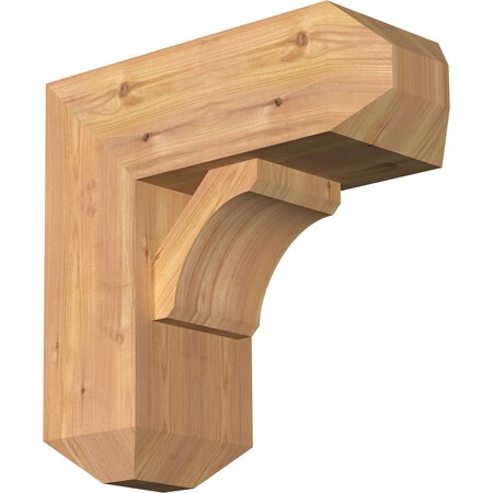 Ekena Millwork Legacy Craftsman Smooth Bracket w/ Offset Brace, Western Red Cedar, 7 1/2"W x 18"D x 18"H BKT0806X18X18LEC04SWR